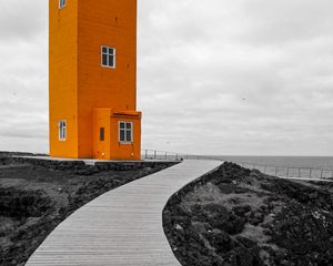 Preview wallpaper lighthouse, building, path, orange