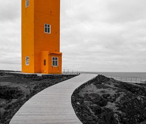 Preview wallpaper lighthouse, building, path, orange