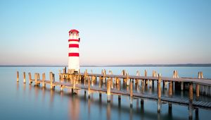 Preview wallpaper lighthouse, building, sea, pier, austria