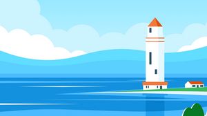 Preview wallpaper lighthouse, building, sea, art, vector