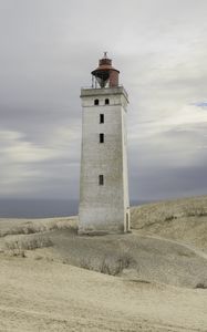 Preview wallpaper lighthouse, building, shore, sea, sky