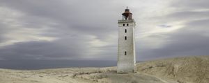 Preview wallpaper lighthouse, building, shore, sea, sky