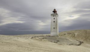 Preview wallpaper lighthouse, building, shore, sea, sky