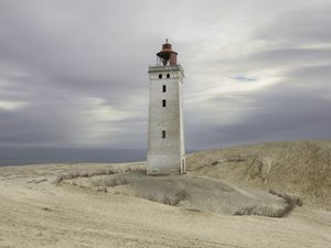 Preview wallpaper lighthouse, building, shore, sea, sky