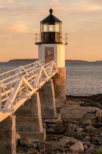 Preview wallpaper lighthouse, building, shore, sea