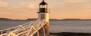 Preview wallpaper lighthouse, building, shore, sea
