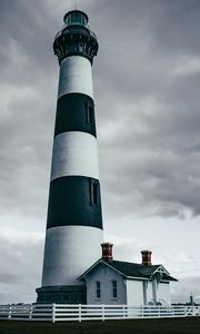 Preview wallpaper lighthouse, building, sky, fence