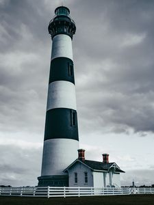 Preview wallpaper lighthouse, building, sky, fence