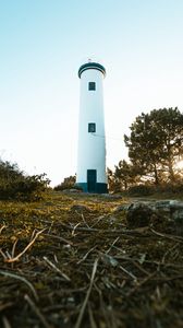 Preview wallpaper lighthouse, building, tower, trees, nature