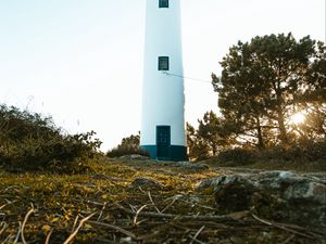 Preview wallpaper lighthouse, building, tower, trees, nature