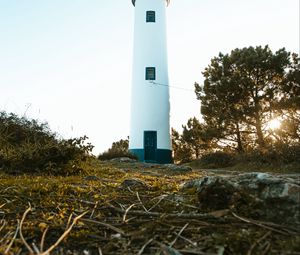 Preview wallpaper lighthouse, building, tower, trees, nature