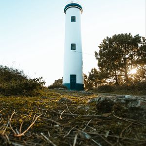 Preview wallpaper lighthouse, building, tower, trees, nature