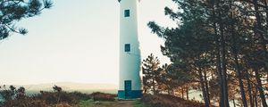 Preview wallpaper lighthouse, building, trees, hill, nature