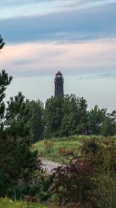 Preview wallpaper lighthouse, building, trees, bushes