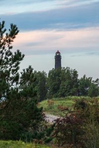 Preview wallpaper lighthouse, building, trees, bushes