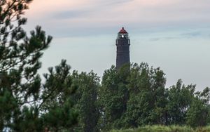 Preview wallpaper lighthouse, building, trees, bushes