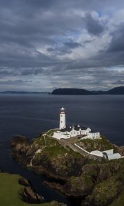 Preview wallpaper lighthouse, buildings, sea, coast