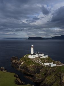 Preview wallpaper lighthouse, buildings, sea, coast