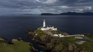 Preview wallpaper lighthouse, buildings, sea, coast