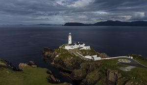 Preview wallpaper lighthouse, buildings, sea, coast