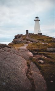 Preview wallpaper lighthouse, cliff, building, architecture, coast