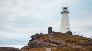 Preview wallpaper lighthouse, cliff, building, architecture, coast