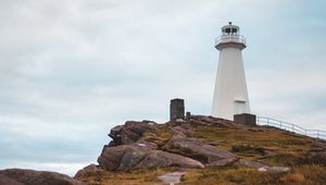 Preview wallpaper lighthouse, cliff, building, architecture, coast