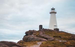 Preview wallpaper lighthouse, cliff, building, architecture, coast