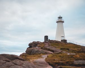 Preview wallpaper lighthouse, cliff, building, architecture, coast