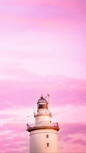 Preview wallpaper lighthouse, clouds, sky, pink