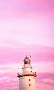 Preview wallpaper lighthouse, clouds, sky, pink