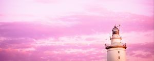 Preview wallpaper lighthouse, clouds, sky, pink