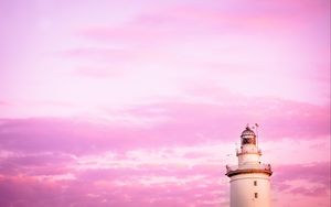 Preview wallpaper lighthouse, clouds, sky, pink