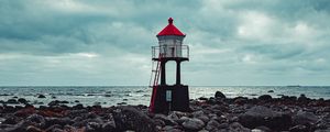 Preview wallpaper lighthouse, coast, blocks