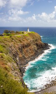 Preview wallpaper lighthouse, coast, cliff, sea