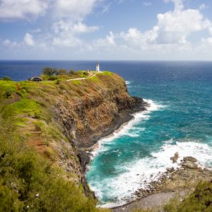 Preview wallpaper lighthouse, coast, cliff, sea