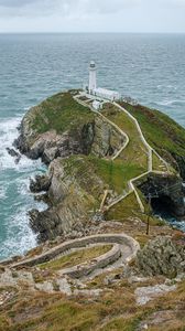 Preview wallpaper lighthouse, coast, island, sea