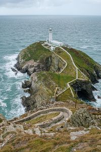 Preview wallpaper lighthouse, coast, island, sea