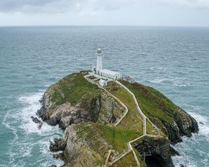 Preview wallpaper lighthouse, coast, island, sea