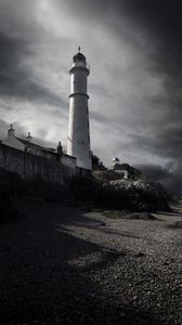 Preview wallpaper lighthouse, coast, pebbles