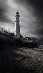 Preview wallpaper lighthouse, coast, pebbles