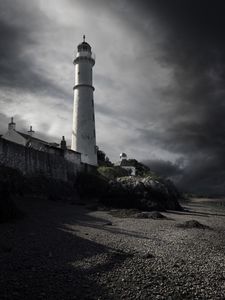 Preview wallpaper lighthouse, coast, pebbles