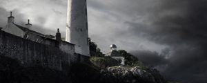 Preview wallpaper lighthouse, coast, pebbles