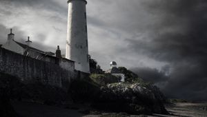 Preview wallpaper lighthouse, coast, pebbles