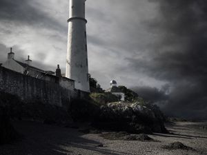 Preview wallpaper lighthouse, coast, pebbles