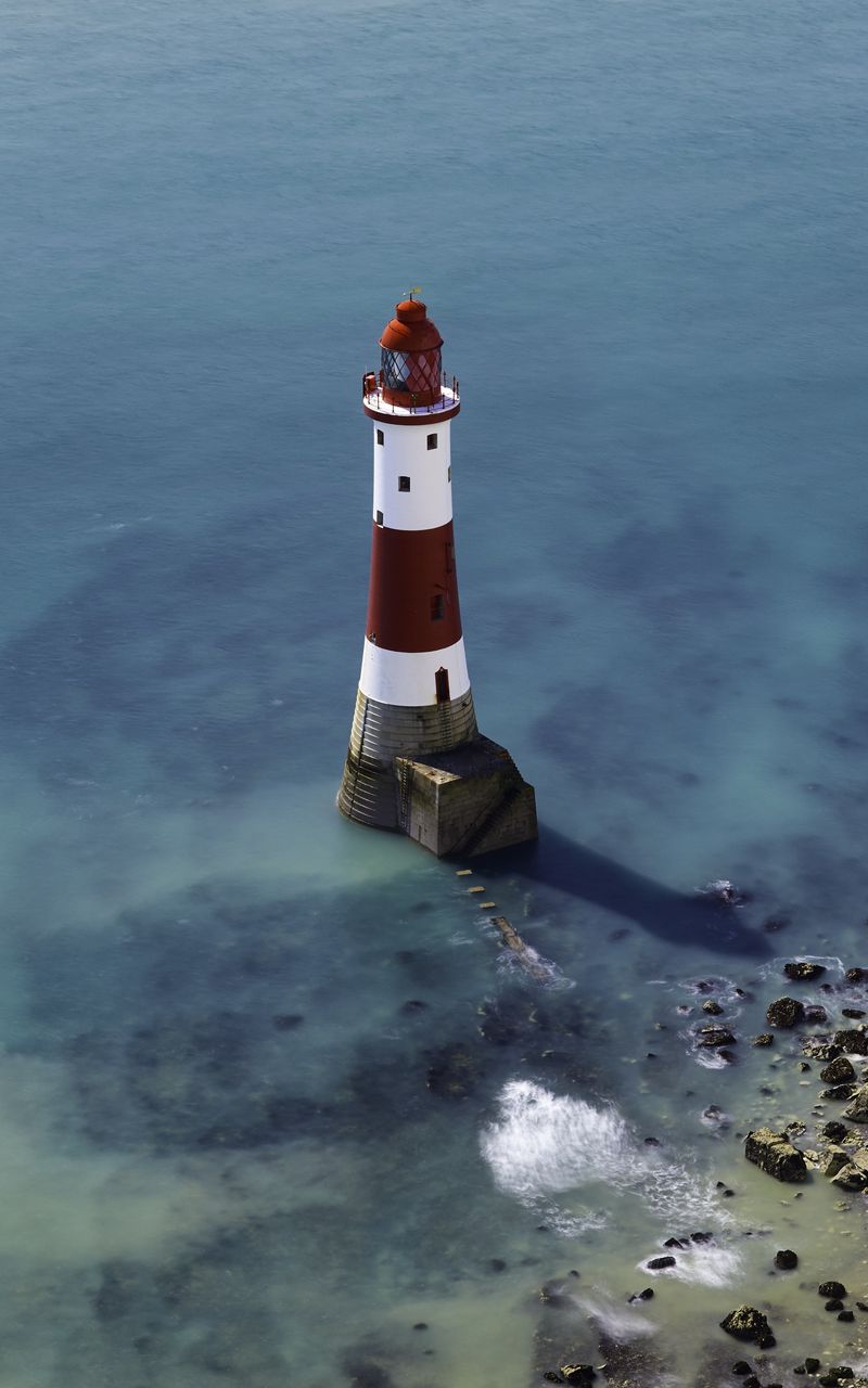 800x1280 Wallpaper lighthouse, coast, sea, minimalism