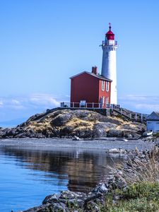 Preview wallpaper lighthouse, coast, sea, nature, sky