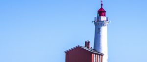 Preview wallpaper lighthouse, coast, sea, nature, sky