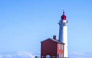 Preview wallpaper lighthouse, coast, sea, nature, sky