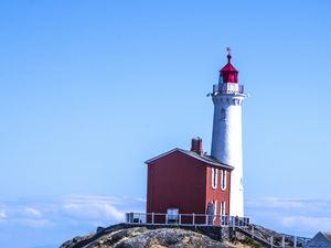 Preview wallpaper lighthouse, coast, sea, nature, sky